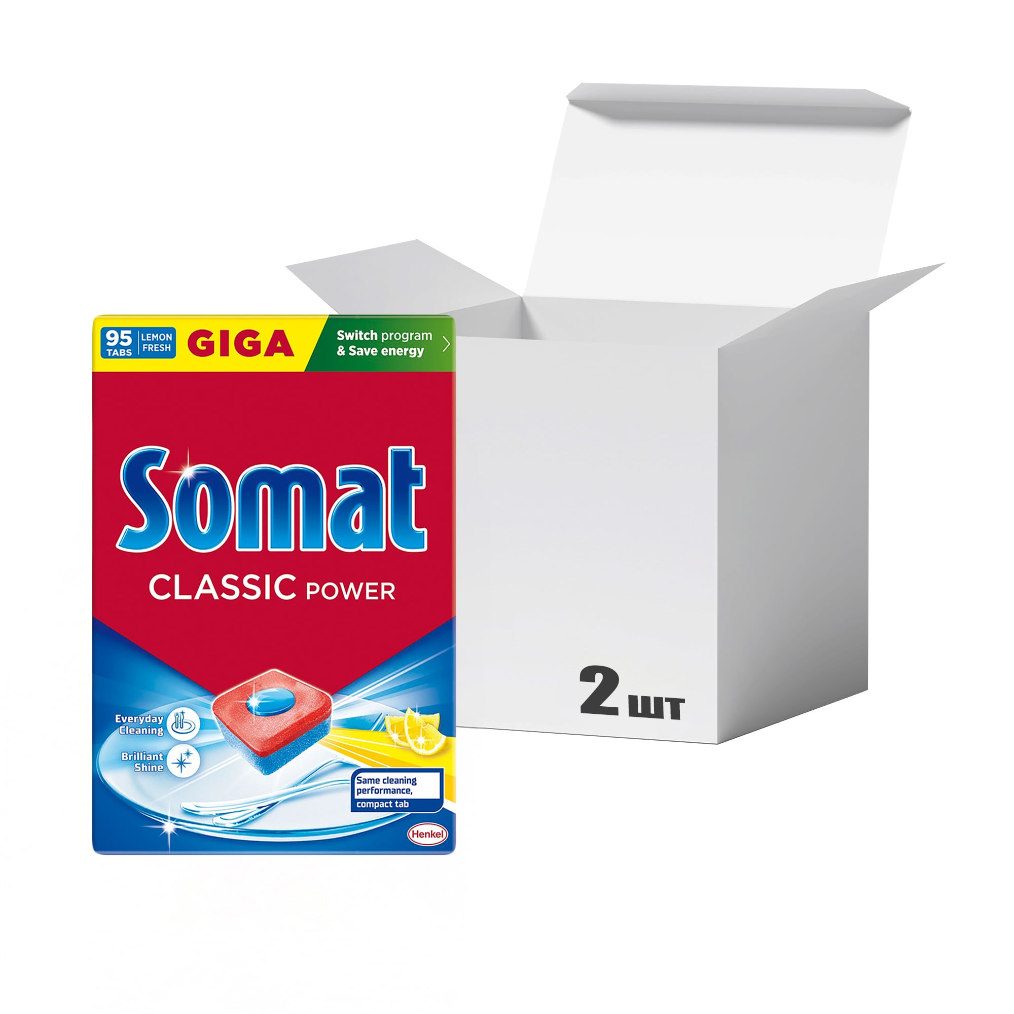 Упаковка таблеток для посудомийної машини Somat Classic, 95 шт * 2 шт
